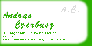 andras czirbusz business card