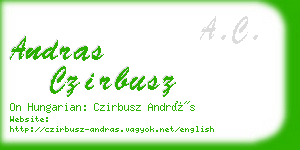 andras czirbusz business card